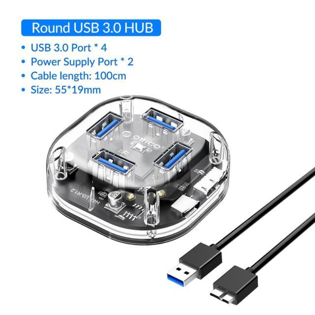 Clear USB Hub 4-Port